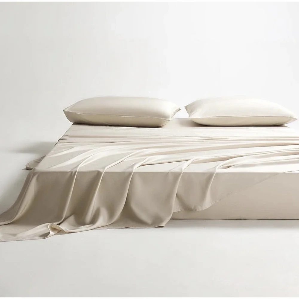 Beige 4 QUEEN Soft Organic Bamboo Bed Sheet Set Luxury Cool Feel 18
